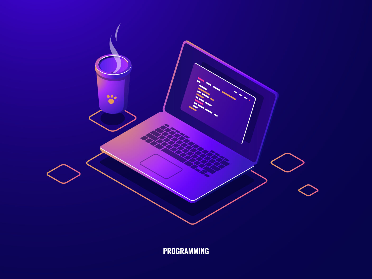 Programming concept illustration in isometric style.l